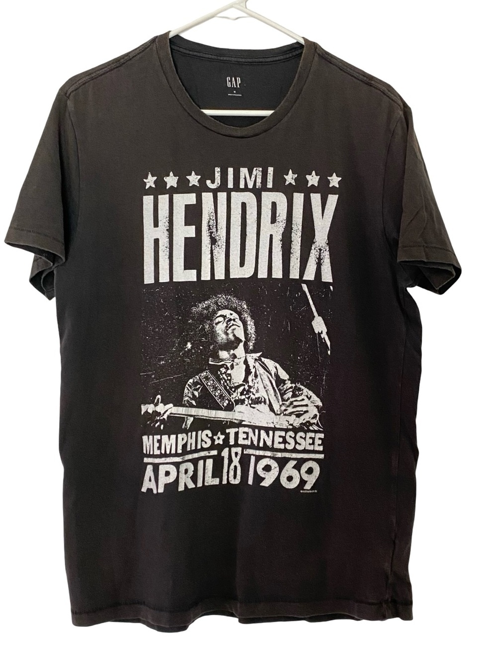 Jimi Hendrix Tshirt Mens Size Medium Memphis The Gap Graphic Print Brown Tee